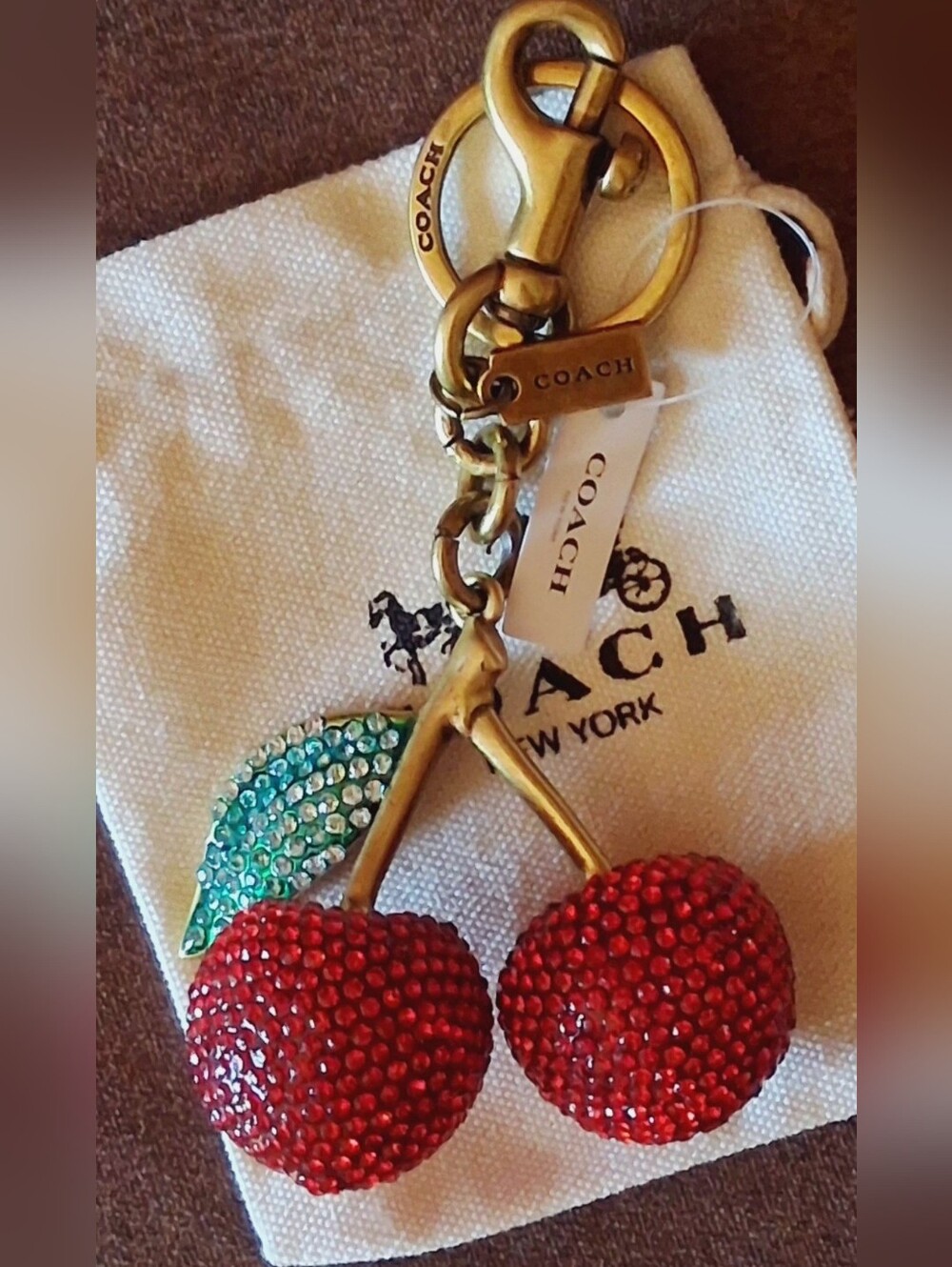 COACH CHERRY MOTIF BAG CHARM. NWT
